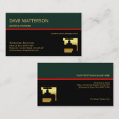 Stilvolle Rot-Linie-Klempnerplatte Visitenkarte (Vorne/Hinten)