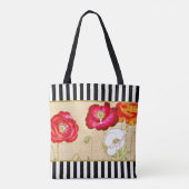 Stilvolle Rot-Mohnblumen-schwarze Streifen mit Nam Tasche (Rückseite)