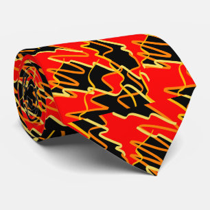 Stilvolle Rot Orange Gelbe Abstrakte Kunst Krawatt Krawatte