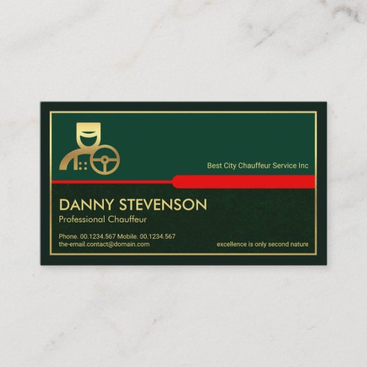 Stilvolle Rot Tab Gold Rahmen Green Grunge Layer Visitenkarte (Vorderseite)