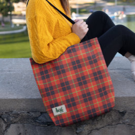 Stilvolle Rot- und Grüntöne Karierte Schulter Tasche