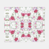 Stilvolle Rot- und Rosa-Blume Fleecedecke (Vorderseite (Horizontal))