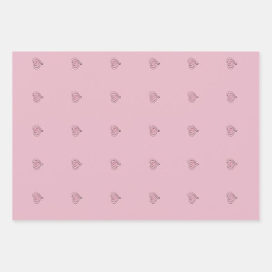 Stilvolle Rot- und Rosa-Herzdesign-Liebe Geschenkpapier Set (Vorderseite 3)