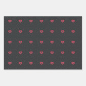 Stilvolle Rot- und Rosa-Herzdesign-Liebe Geschenkpapier Set (Vorderseite)