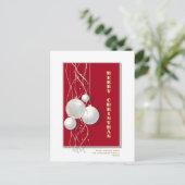 Stilvolle Rot und Weiß frohe Weihnachten Postkarte (Stehend Vorderseite)