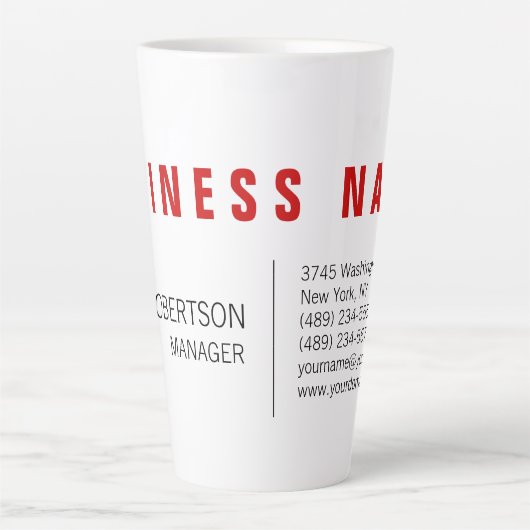 Stilvolle Rot Weiß Moderne Minimalistisch einzigar Milchtasse (Vorderseite)