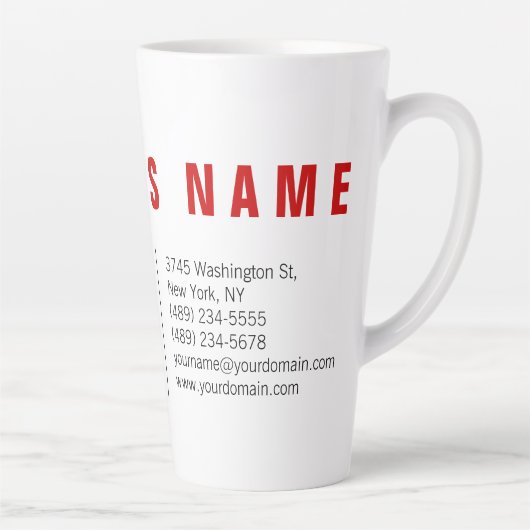 Stilvolle Rot Weiß Moderne Minimalistisch einzigar Milchtasse (Rechts)