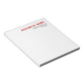 Stilvolle Rot Weiß Moderne Minimalistisch einzigar Notizblock (angewinkelt)