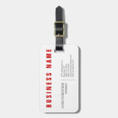 Stilvolle Rot Weiß Moderne Minimalistisch Gepäckanhänger (Vorderseite vertikal)