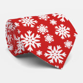 Stilvolle Rot-Weiß-Schneeflocke Krawatte (Gerollt)