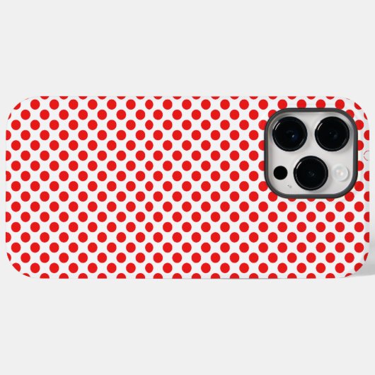 Stilvolle rot-weiße POlka-Punkte Klassisches Muste Case-Mate iPhone Hülle (Rückseite (Horizontal))