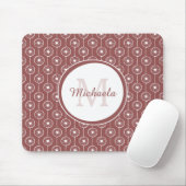Stilvolle rotbraune Hörer Monogram mit Name Mousepad (Mit Mouse)