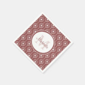 Stilvolle rotbraune Hörer Monogram mit Name Serviette (Ecke)