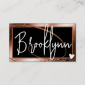 Stilvolle rotbraune Kupferrahmen Herz QR Code Visitenkarte (Vorderseite)