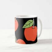 Stilvolle rote Äpfel: Helles Muster Kaffeetasse (VorderseiteRechts)