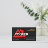 Stilvolle Rote Dachziegel Ledertextur Roofer Visitenkarte (Stehend Vorderseite)