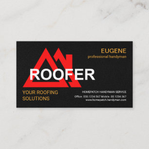 Stilvolle Rote Dachziegel Ledertextur Roofer Visitenkarte
