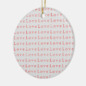 Stilvolle Rote Liebe Hochzeit Keramik Ornament (Links)