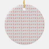 Stilvolle Rote Liebe Hochzeit Keramik Ornament (Hinten)