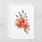 Stilvolle Rote Mohnblume Blume 50. Geburtstag Einl Einladung (Rückseite)