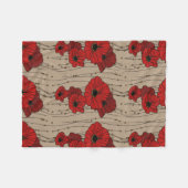 Stilvolle rote Mohnblumen-Fleece-Decke Fleecedecke (Vorderseite (Horizontal))