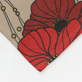 Stilvolle rote Mohnblumen-Fleece-Decke Fleecedecke (Ecke)