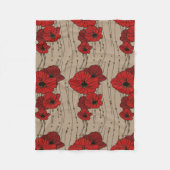 Stilvolle rote Mohnblumen-Fleece-Decke Fleecedecke (Vorderseite)