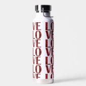 Stilvolle Rote Rose Liebe Typografie Moderne Elega Trinkflasche (Links)