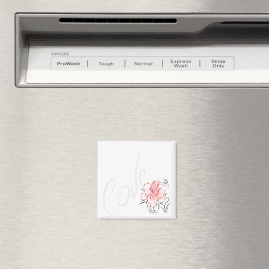 Stilvolle Rote Rose und Liebe Magnet (In Situ (Geschirrspüler))