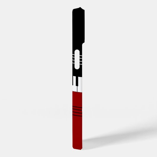 Stilvolle Rote Schwarz-weiße Klaviertasten und -no Case-Mate iPhone Hülle (Rückseite / Rechts)