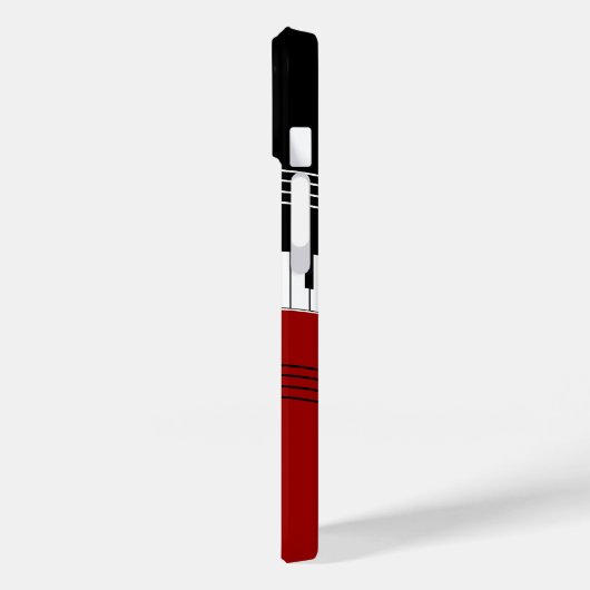 Stilvolle Rote Schwarz-weiße Klaviertasten und -no Case-Mate iPhone Hülle (Rückseite / Links)