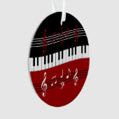 Stilvolle Rote Schwarz-weiße Klaviertasten und -no Ornament (Vorderseite)