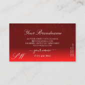 Stilvolle Rote Seidenraupe mit Monogram Visitenkarte (Rückseite)