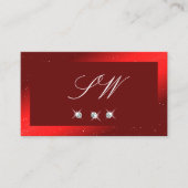 Stilvolle Rote Seidenraupe mit Monogram Visitenkarte (Vorderseite)