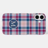 Stilvolle rote und blaue Karierte Monogramm Case-Mate iPhone Hülle (Rückseite (Horizontal))