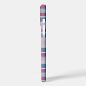 Stilvolle rote und blaue Karierte Monogramm Case-Mate iPhone Hülle (Rückseite / Links)