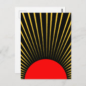 Stilvolle rote und gelbe Sonnenstrahlen Postkarte (Vorne/Hinten)