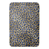 Stilvolle Royal Blue and Gold Foil Leopard Spots Badematte (Vorderseite Vertikal)