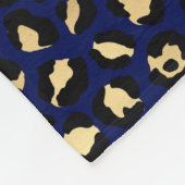Stilvolle Royal Blue and Gold Foil Leopard Spots Fleecedecke (Ecke)