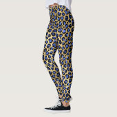 Stilvolle Royal Blue and Gold Foil Leopard Spots Leggings (Links)