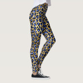 Stilvolle Royal Blue and Gold Foil Leopard Spots Leggings (Rechts)