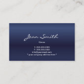 Stilvolle Royal Blue Boutique Business Card Visitenkarte (Rückseite)