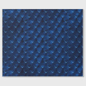 Stilvolle Royal Blue Foil Dragon Scales Muster Geschenkpapier (Flach)