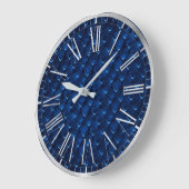 Stilvolle Royal Blue Foil Dragon Scales Muster Große Wanduhr (Winkel)
