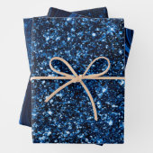 Stilvolle Royal Blue Glitzer- und Strata-Muster Geschenkpapier Set (Beispiel)