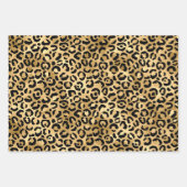 Stilvolle Royal Blue & Gold Foil Leopard Spots Geschenkpapier Set (Vorderseite 3)