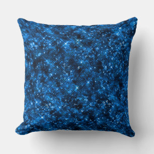 Stilvolle Royal Blue Shimmer Glitzer Glam Pattern Kissen