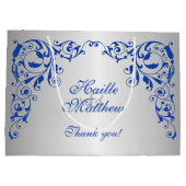 Stilvolle Royal Blue Wirbel Große Geschenktüte (Rückseite)