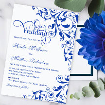 Stilvolle Royal Blue Wirbel Wedding