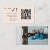 Stilvolle RSVP-Karte mit Ihrem Foto und QR-Code Begleitkarte (Vorne/Hinten)